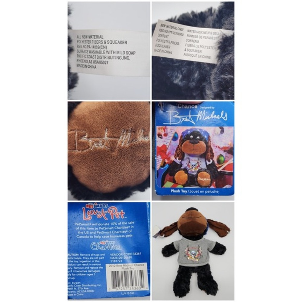 Pet Smart Luv a Pet Chance Plush Dog by Bret Michaels Rocker Stuffed Animal 2012 - Picture 6 of 12